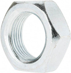 Value Collection - 1-14 UNF Steel Right Hand Hex Jam Nut - 1-1/2" Across Flats, 0.5469" High, Zinc-Plated Finish - Exact Tool & Supply