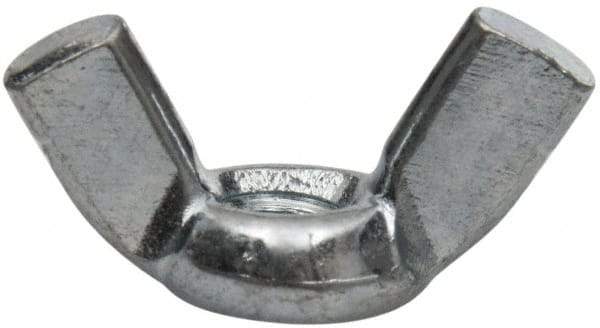 Value Collection - #10-32 UNF, Zinc Plated, Steel Standard Wing Nut - 0.91" Wing Span, 0.47" Wing Span - Exact Tool & Supply