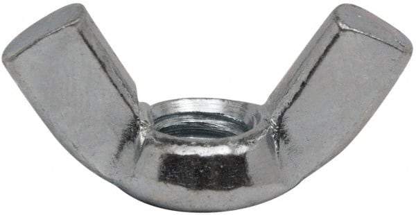 Value Collection - 5/16-18 UNC, Zinc Plated, Steel Standard Wing Nut - 1-1/4" Wing Span, 0.66" Wing Span - Exact Tool & Supply