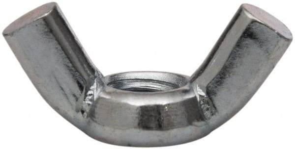 Value Collection - 3/8-16 UNC, Zinc Plated, Steel Standard Wing Nut - 1.44" Wing Span, 0.79" Wing Span - Exact Tool & Supply