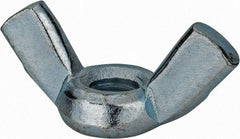 Value Collection - 7/16-14 UNC, Zinc Plated, Steel Standard Wing Nut - 1.94" Wing Span, 1" Wing Span - Exact Tool & Supply