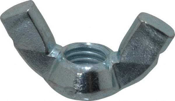 Value Collection - 1/2-13 UNC, Zinc Plated, Steel Standard Wing Nut - 1.94" Wing Span, 1" Wing Span - Exact Tool & Supply