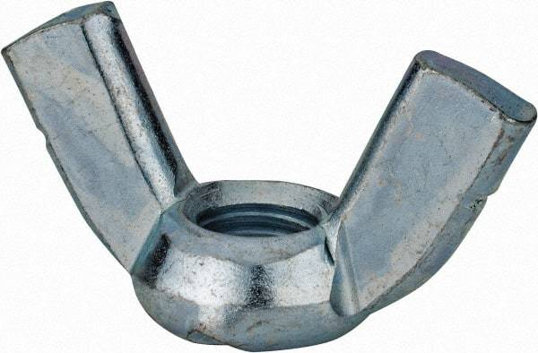 Value Collection - 5/8-11 UNC, Zinc Plated, Steel Standard Wing Nut - 2.76" Wing Span, 1.44" Wing Span - Exact Tool & Supply