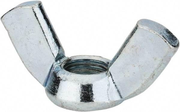 Value Collection - 5/16-24 UNF, Zinc Plated, Steel Standard Wing Nut - 1-1/4" Wing Span, 0.66" Wing Span - Exact Tool & Supply