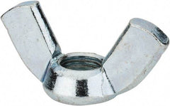 Value Collection - 5/16-24 UNF, Zinc Plated, Steel Standard Wing Nut - 1-1/4" Wing Span, 0.66" Wing Span - Exact Tool & Supply