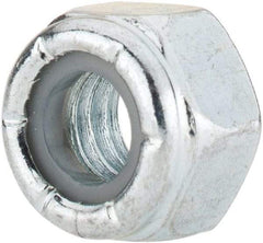 Value Collection - 5/16-18 UNC Grade 2 Hex Lock Nut with Nylon Insert - 1/2" Width Across Flats, 23/64" High, Zinc-Plated Finish - Exact Tool & Supply