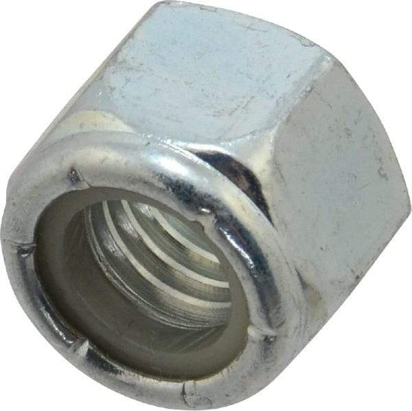 Value Collection - 1/2-13 UNC Grade 2 Hex Lock Nut with Nylon Insert - 3/4" Width Across Flats, 39/64" High, Zinc-Plated Finish - Exact Tool & Supply