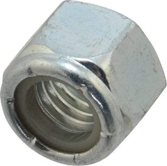 Value Collection - 1/2-13 UNC Grade 2 Hex Lock Nut with Nylon Insert - 3/4" Width Across Flats, 39/64" High, Zinc-Plated Finish - Exact Tool & Supply