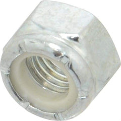 Value Collection - 5/16-24 UNF Grade 2 Hex Lock Nut with Nylon Insert - 1/2" Width Across Flats, 23/64" High, Zinc-Plated Finish - Exact Tool & Supply