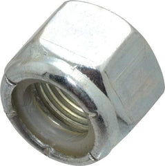 Value Collection - 1/2-20 UNF Grade 2 Hex Lock Nut with Nylon Insert - 3/4" Width Across Flats, 39/64" High, Zinc-Plated Finish - Exact Tool & Supply