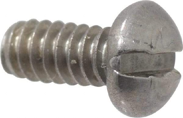 Value Collection - #4-40 UNC, 1/4" Length Under Head Slotted Drive Machine Screw - Round Head, Grade 18-8 Stainless Steel, Uncoated, Without Washer - Exact Tool & Supply