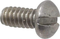Value Collection - #4-40 UNC, 1/4" Length Under Head Slotted Drive Machine Screw - Round Head, Grade 18-8 Stainless Steel, Uncoated, Without Washer - Exact Tool & Supply
