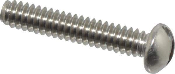 Value Collection - #4-40 UNC, 5/8" Length Under Head Slotted Drive Machine Screw - Round Head, Grade 18-8 Stainless Steel, Uncoated, Without Washer - Exact Tool & Supply