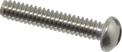 Value Collection - #4-40 UNC, 5/8" Length Under Head Slotted Drive Machine Screw - Round Head, Grade 18-8 Stainless Steel, Uncoated, Without Washer - Exact Tool & Supply