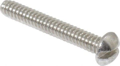Value Collection - #4-40 UNC, 3/4" Length Under Head Slotted Drive Machine Screw - Round Head, Grade 18-8 Stainless Steel, Uncoated, Without Washer - Exact Tool & Supply