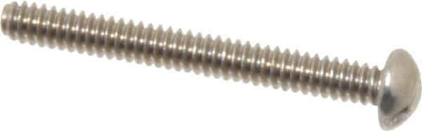 Value Collection - #4-40 UNC, 1" Length Under Head Slotted Drive Machine Screw - Round Head, Grade 18-8 Stainless Steel, Uncoated, Without Washer - Exact Tool & Supply