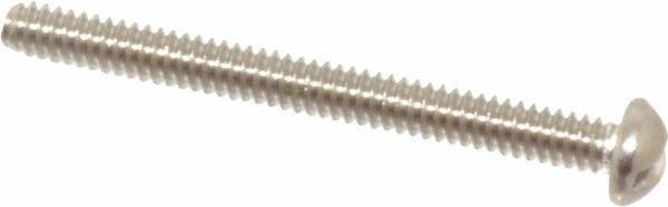 Value Collection - #4-40 UNC, 1-1/4" Length Under Head Slotted Drive Machine Screw - Round Head, Grade 18-8 Stainless Steel, Uncoated, Without Washer - Exact Tool & Supply