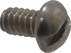 Value Collection - #6-32 UNC, 1/4" Length Under Head Slotted Drive Machine Screw - Round Head, Grade 18-8 Stainless Steel, Uncoated, Without Washer - Exact Tool & Supply