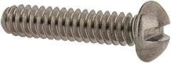 Value Collection - #6-32 UNC, 5/8" Length Under Head Slotted Drive Machine Screw - Round Head, Grade 18-8 Stainless Steel, Uncoated, Without Washer - Exact Tool & Supply