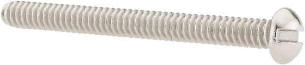 Value Collection - #6-32 UNC, 1-1/2" Length Under Head Slotted Drive Machine Screw - Round Head, Grade 18-8 Stainless Steel, Uncoated, Without Washer - Exact Tool & Supply