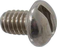 Value Collection - #8-32 UNC, 1/4" Length Under Head Slotted Drive Machine Screw - Round Head, Grade 18-8 Stainless Steel, Uncoated, Without Washer - Exact Tool & Supply