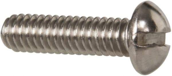 Value Collection - #8-32 UNC, 5/8" Length Under Head Slotted Drive Machine Screw - Round Head, Grade 18-8 Stainless Steel, Uncoated, Without Washer - Exact Tool & Supply