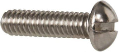 Value Collection - #8-32 UNC, 5/8" Length Under Head Slotted Drive Machine Screw - Round Head, Grade 18-8 Stainless Steel, Uncoated, Without Washer - Exact Tool & Supply