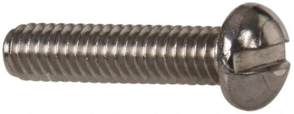 Value Collection - #8-32 UNC, 3/4" Length Under Head Slotted Drive Machine Screw - Round Head, Grade 18-8 Stainless Steel, Uncoated, Without Washer - Exact Tool & Supply