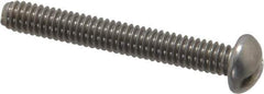 Value Collection - #8-32 UNC, 1-1/4" Length Under Head Slotted Drive Machine Screw - Round Head, Grade 18-8 Stainless Steel, Uncoated, Without Washer - Exact Tool & Supply