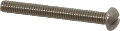 Value Collection - #8-32 UNC, 1-1/2" Length Under Head Slotted Drive Machine Screw - Round Head, Grade 18-8 Stainless Steel, Uncoated, Without Washer - Exact Tool & Supply