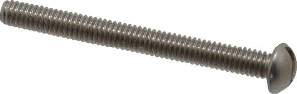 Value Collection - #8-32 UNC, 1-3/4" Length Under Head Slotted Drive Machine Screw - Round Head, Grade 18-8 Stainless Steel, Uncoated, Without Washer - Exact Tool & Supply