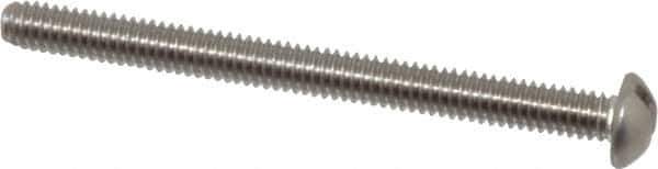 Value Collection - #8-32 UNC, 2" Length Under Head Slotted Drive Machine Screw - Round Head, Grade 18-8 Stainless Steel, Uncoated, Without Washer - Exact Tool & Supply
