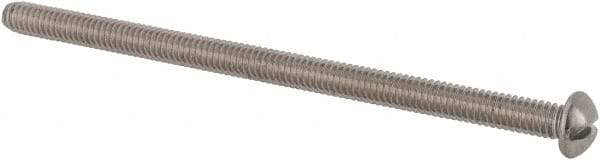 Value Collection - #8-32 UNC, 3" Length Under Head Slotted Drive Machine Screw - Round Head, Grade 18-8 Stainless Steel, Uncoated, Without Washer - Exact Tool & Supply