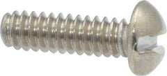 Value Collection - #10-24 UNC, 5/8" Length Under Head Slotted Drive Machine Screw - Round Head, Grade 18-8 Stainless Steel, Uncoated, Without Washer - Exact Tool & Supply