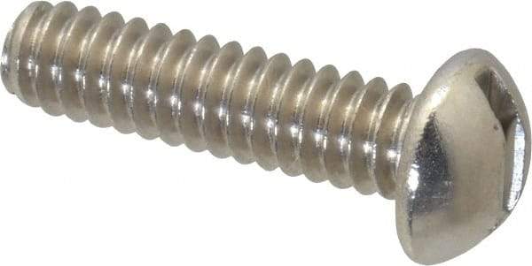Value Collection - #10-24 UNC, 3/4" Length Under Head Slotted Drive Machine Screw - Round Head, Grade 18-8 Stainless Steel, Uncoated, Without Washer - Exact Tool & Supply