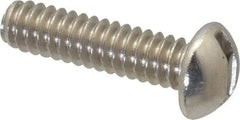 Value Collection - #10-24 UNC, 3/4" Length Under Head Slotted Drive Machine Screw - Round Head, Grade 18-8 Stainless Steel, Uncoated, Without Washer - Exact Tool & Supply