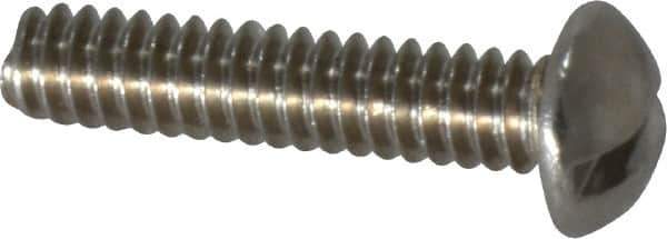Value Collection - #10-24 UNC, 7/8" Length Under Head Slotted Drive Machine Screw - Round Head, Grade 18-8 Stainless Steel, Uncoated, Without Washer - Exact Tool & Supply
