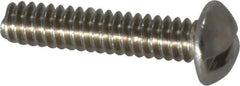 Value Collection - #10-24 UNC, 7/8" Length Under Head Slotted Drive Machine Screw - Round Head, Grade 18-8 Stainless Steel, Uncoated, Without Washer - Exact Tool & Supply