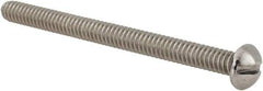 Value Collection - #10-24 UNC, 2-1/2" Length Under Head Slotted Drive Machine Screw - Round Head, Grade 18-8 Stainless Steel, Uncoated, Without Washer - Exact Tool & Supply