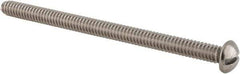 Value Collection - #10-24 UNC, 3" Length Under Head Slotted Drive Machine Screw - Round Head, Grade 18-8 Stainless Steel, Uncoated, Without Washer - Exact Tool & Supply