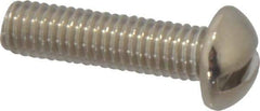 Value Collection - #10-32 UNF, 3/4" Length Under Head Slotted Drive Machine Screw - Round Head, Grade 18-8 Stainless Steel, Uncoated, Without Washer - Exact Tool & Supply