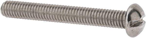Value Collection - #10-32 UNF, 1-1/2" Length Under Head Slotted Drive Machine Screw - Round Head, Grade 18-8 Stainless Steel, Uncoated, Without Washer - Exact Tool & Supply