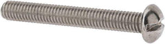 Value Collection - #10-32 UNF, 1-1/2" Length Under Head Slotted Drive Machine Screw - Round Head, Grade 18-8 Stainless Steel, Uncoated, Without Washer - Exact Tool & Supply