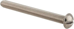 Value Collection - #10-32 UNF, 2" Length Under Head Slotted Drive Machine Screw - Round Head, Grade 18-8 Stainless Steel, Uncoated, Without Washer - Exact Tool & Supply