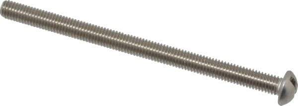Value Collection - #10-32 UNF, 3" Length Under Head Slotted Drive Machine Screw - Round Head, Grade 18-8 Stainless Steel, Uncoated, Without Washer - Exact Tool & Supply