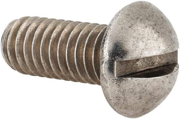 Value Collection - 5/16-18 UNC, 3/4" Length Under Head Slotted Drive Machine Screw - Round Head, Grade 18-8 Stainless Steel, Uncoated, Without Washer - Exact Tool & Supply