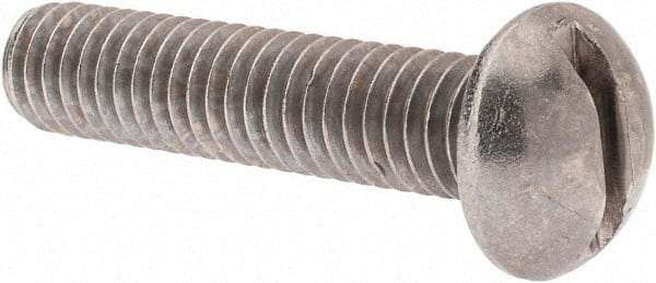 Value Collection - 5/16-18 UNC, 1-1/2" Length Under Head Slotted Drive Machine Screw - Round Head, Grade 18-8 Stainless Steel, Uncoated, Without Washer - Exact Tool & Supply