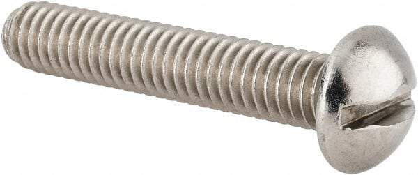 Value Collection - 5/16-18 UNC, 1-3/4" Length Under Head Slotted Drive Machine Screw - Round Head, Grade 18-8 Stainless Steel, Uncoated, Without Washer - Exact Tool & Supply
