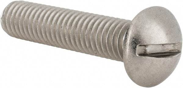 Value Collection - 3/8-16 UNC, 1-3/4" Length Under Head Slotted Drive Machine Screw - Round Head, Grade 18-8 Stainless Steel, Uncoated, Without Washer - Exact Tool & Supply