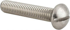 Value Collection - 3/8-16 UNC, 2" Length Under Head Slotted Drive Machine Screw - Round Head, Grade 18-8 Stainless Steel, Uncoated, Without Washer - Exact Tool & Supply